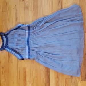 Blue silk dress